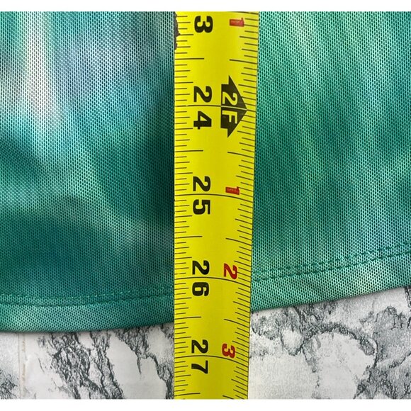 Bar III Womens Plus Size 2X Cowl Neck Top Green Ombre Waves Sleeveless - Picture 4 of 9